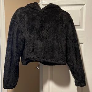 Forever21 fuzzy crop hoodie